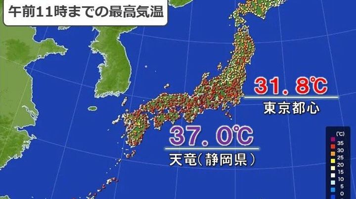 各地猛烈な暑さ 午前に37℃観測も