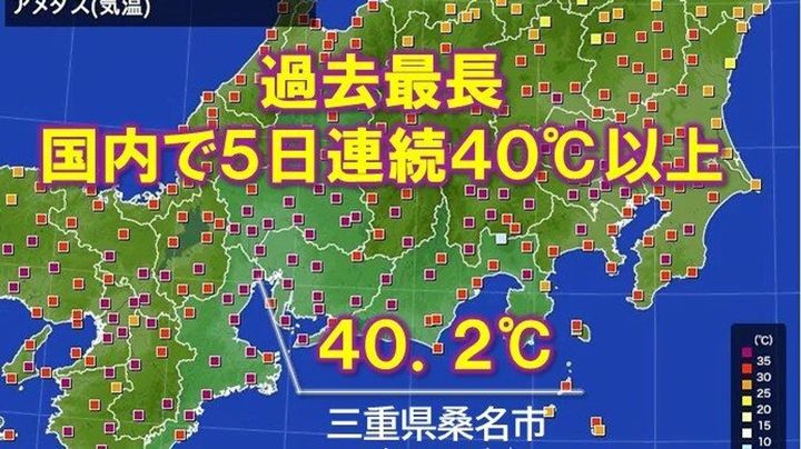 【暑すぎ】5日連続の酷暑日、過去最長を更新wwww
