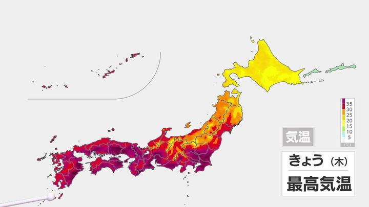猛暑日続出 関東は天気急変の恐れ